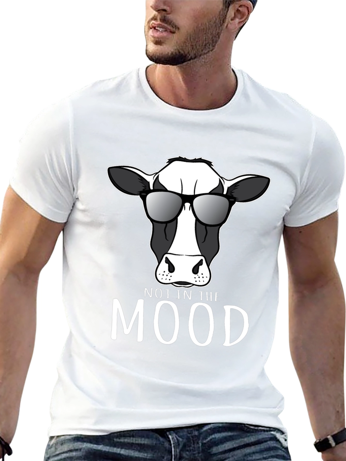 Not In The Mood Cow Graphic T-Shirt
