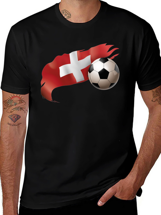 Swiss Soccer T-Shirt - Black - Mens