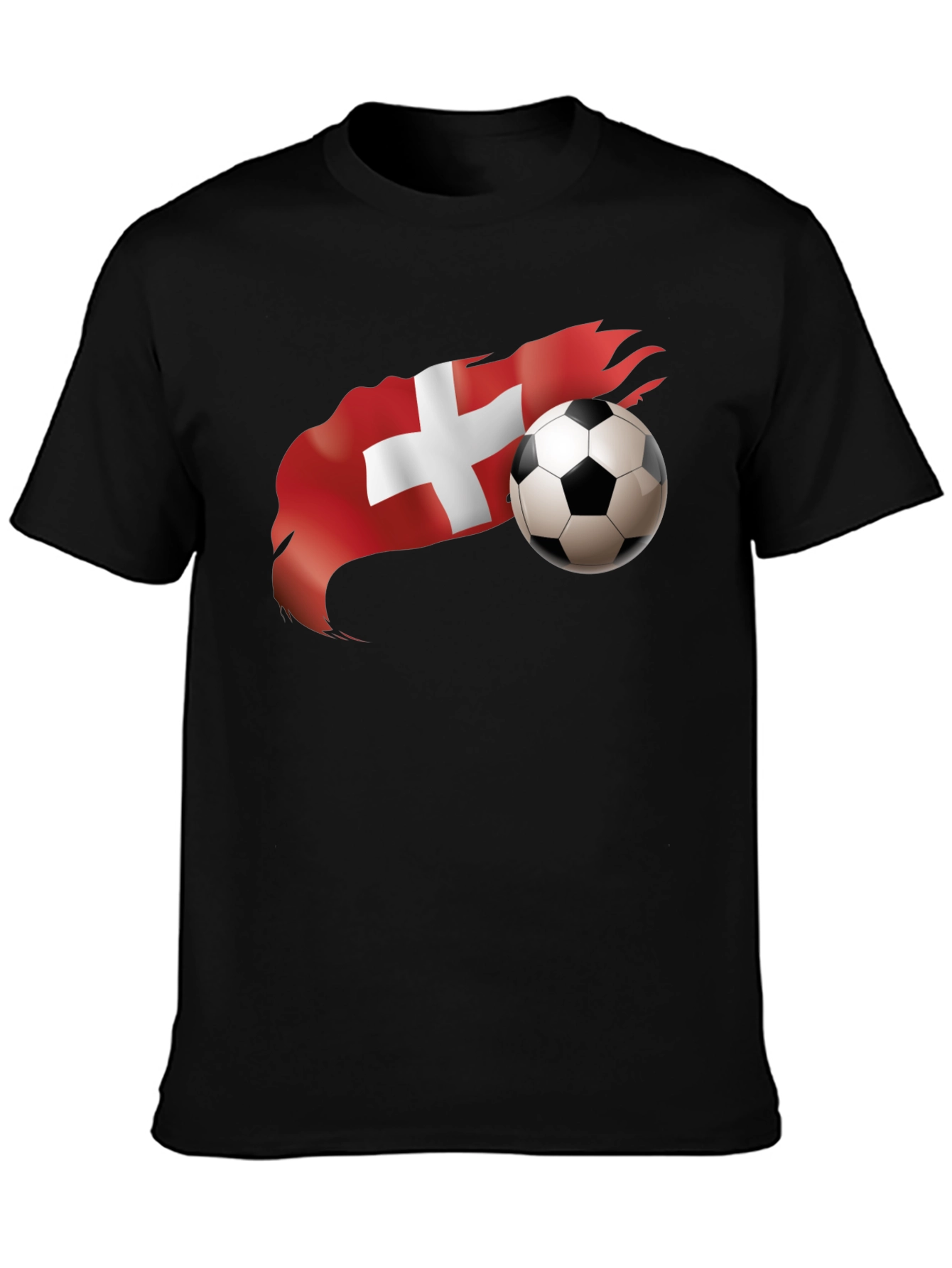 Swiss Soccer T-Shirt - Black - Mens