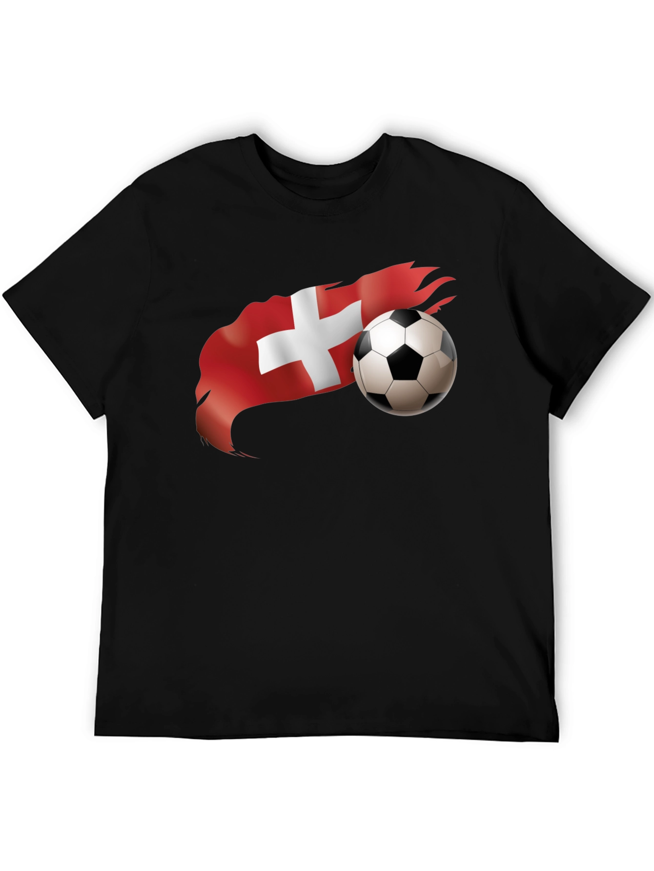 Swiss Soccer T-Shirt - Black - Mens
