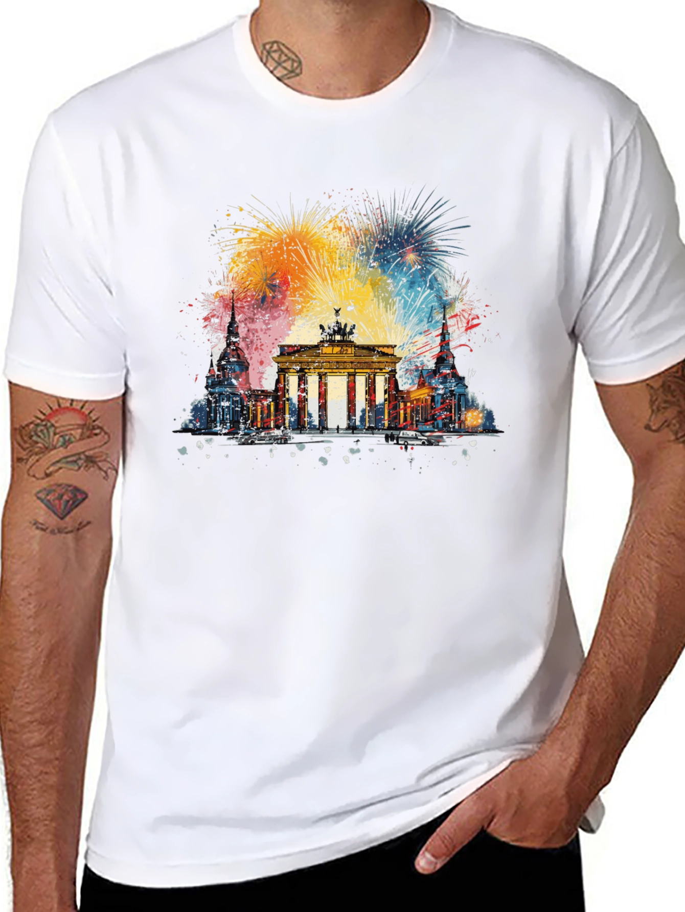 Berlin Landmark Fireworks Graphic Tee