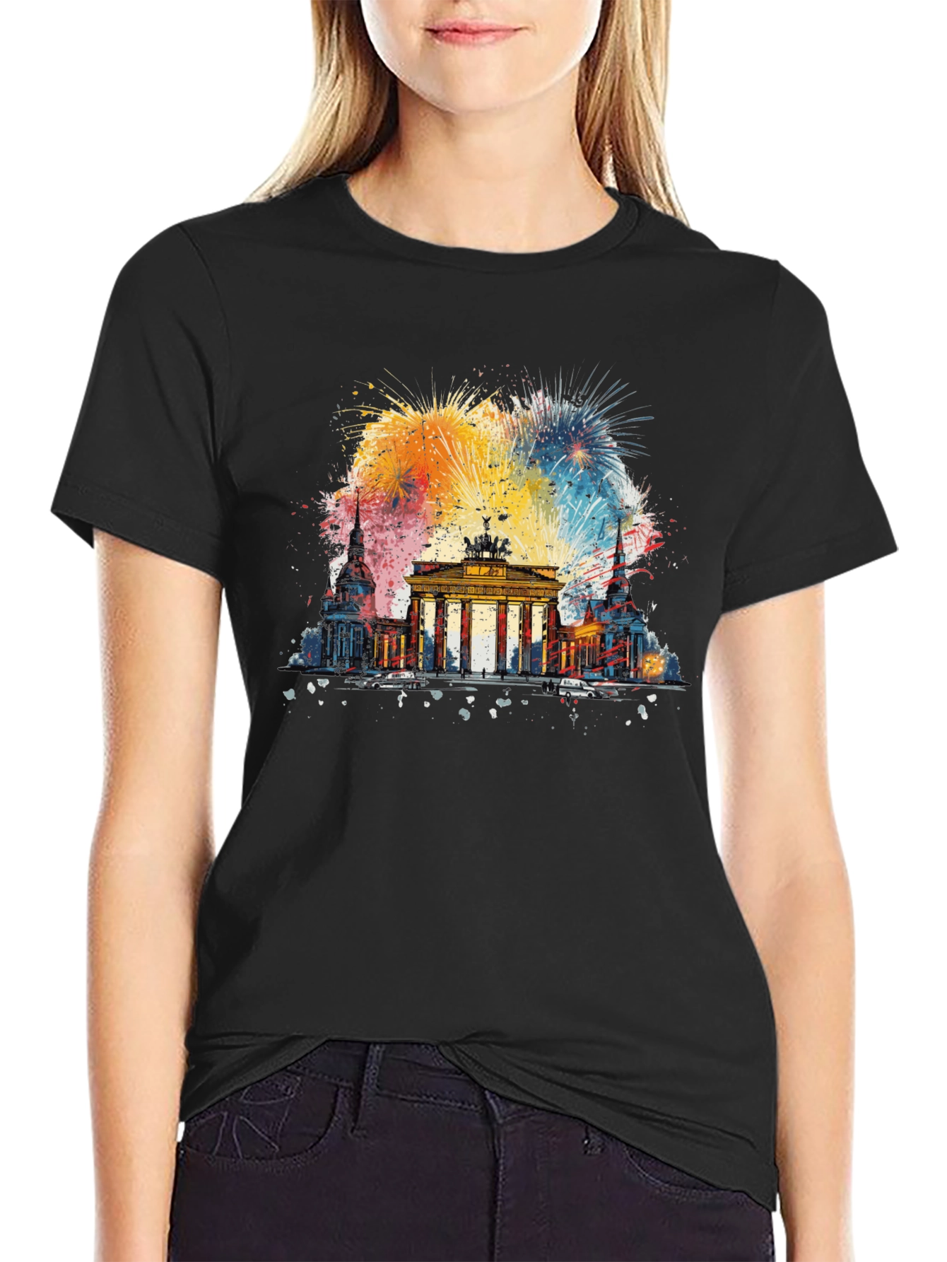 Berlin Landmark Fireworks Graphic Tee