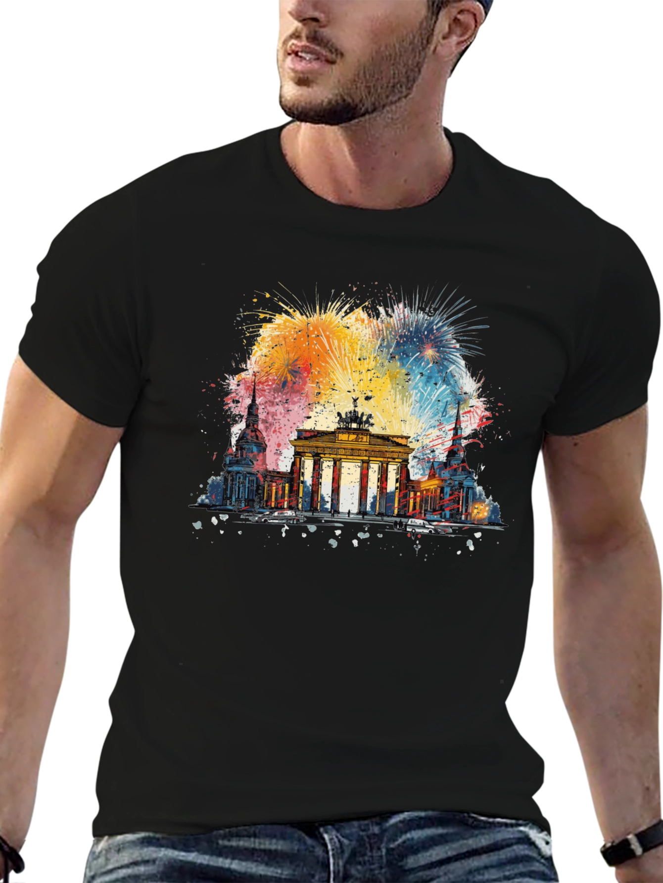 Berlin Landmark Fireworks Graphic Tee