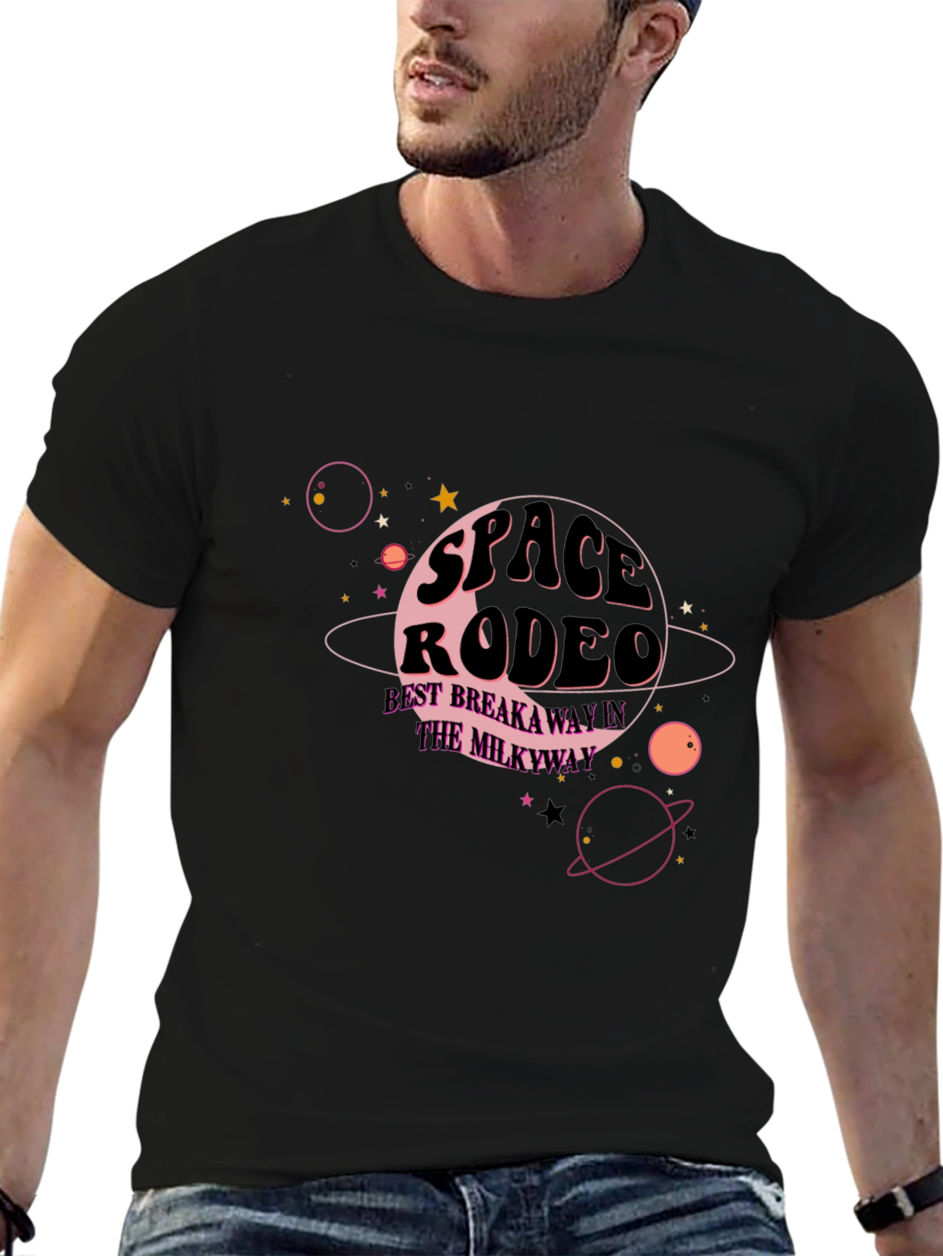 Space Rodeo Graphic Tee - Black Cotton Blend