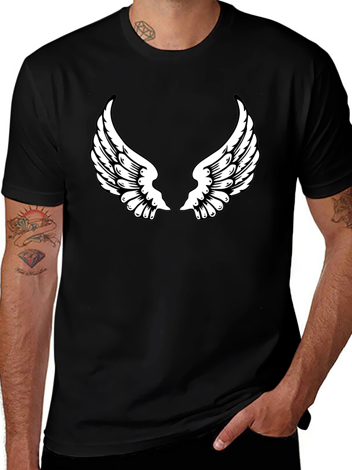 Black Angel Wing Graphic Tee