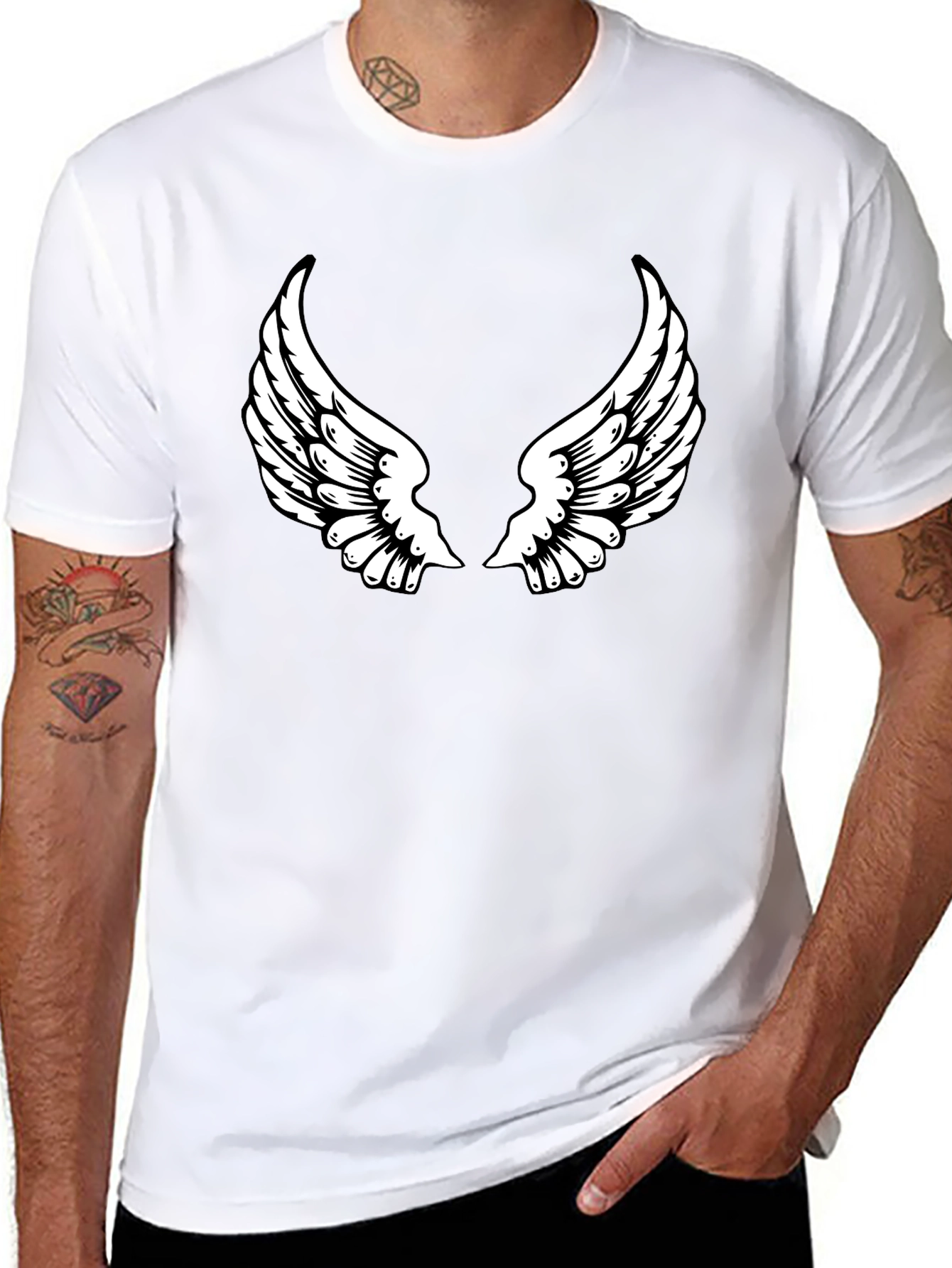 Black Angel Wing Graphic Tee