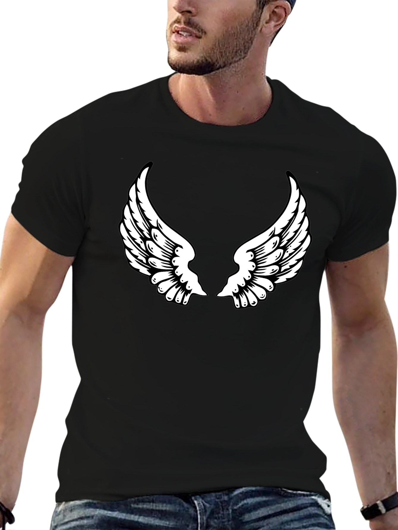 Black Angel Wing Graphic Tee