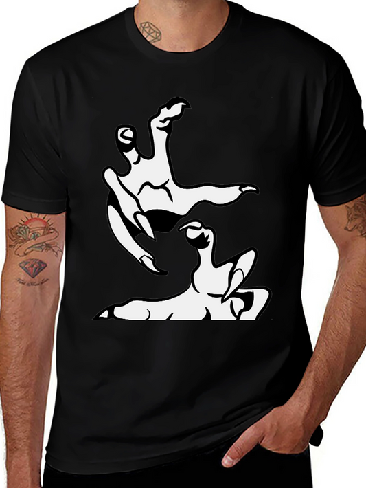 Clawing Hand Graphic Print Black T-Shirt