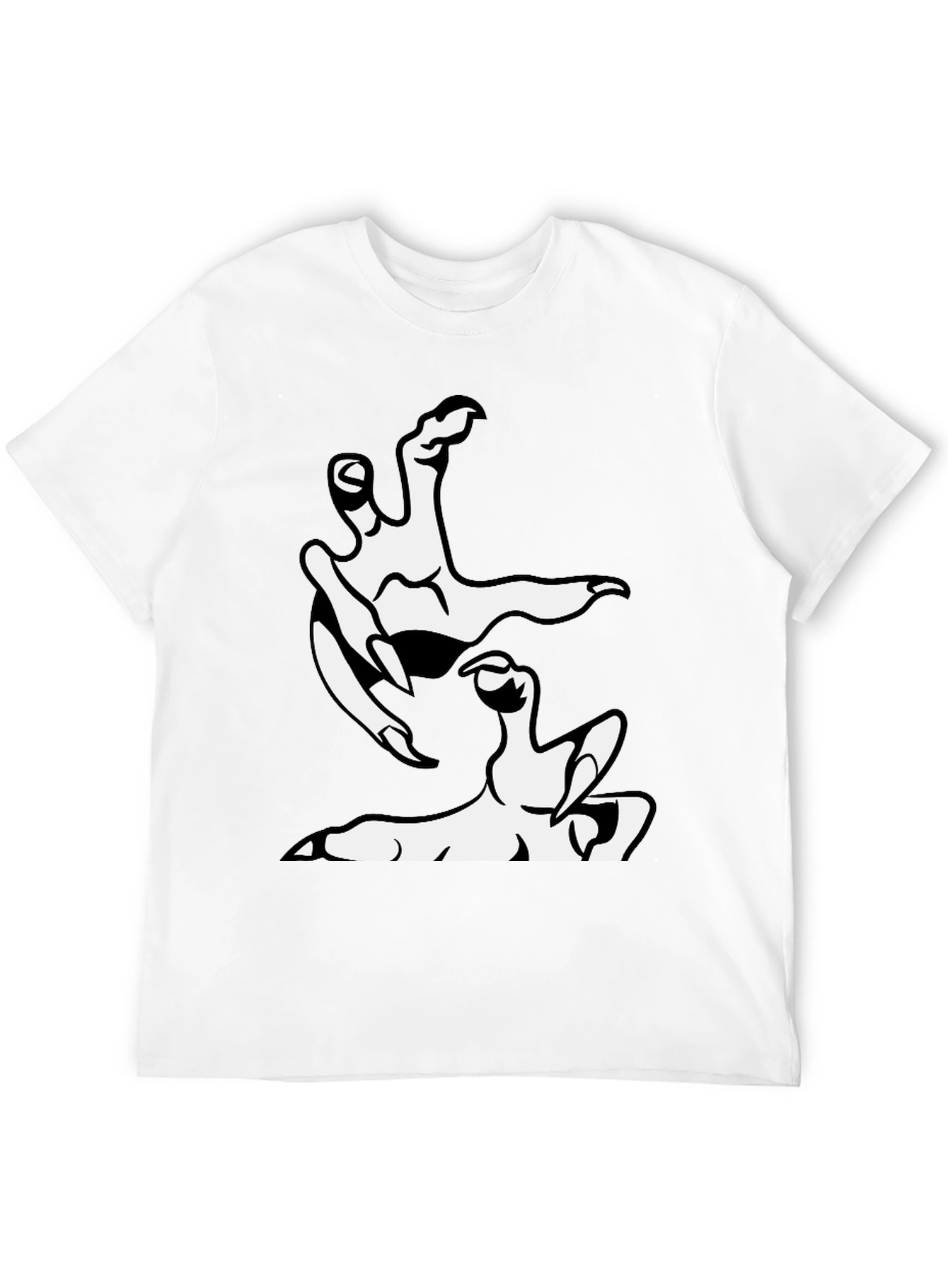 Clawing Hand Graphic Print Black T-Shirt