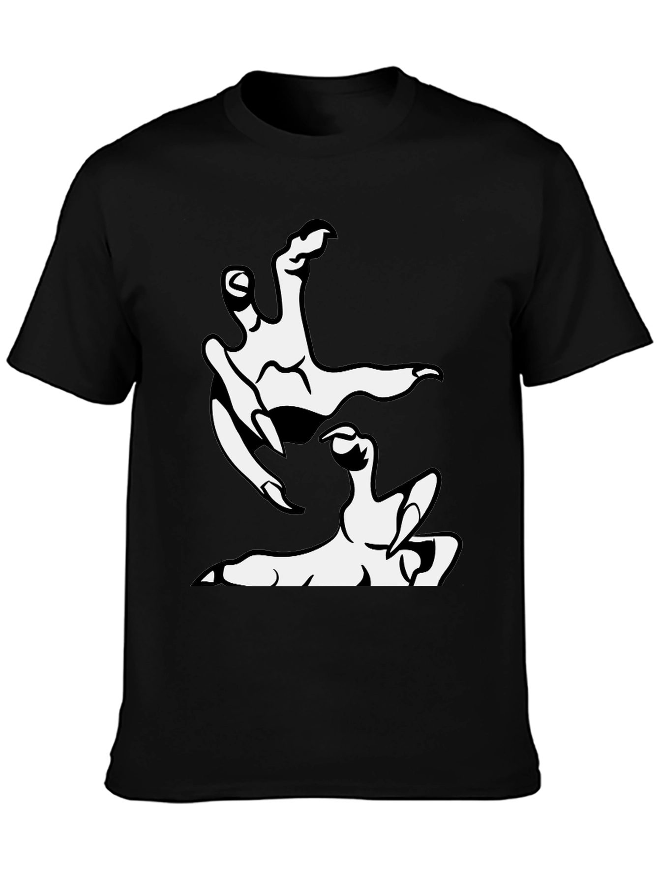 Clawing Hand Graphic Print Black T-Shirt