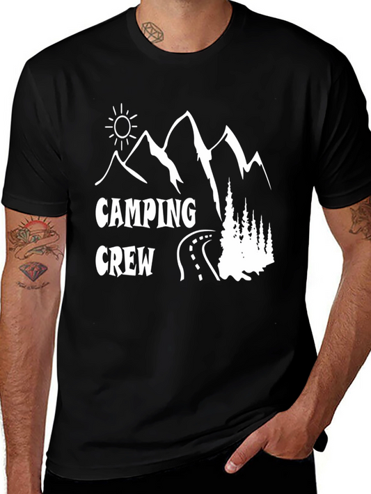 Camping Crew Black Graphic T-Shirt