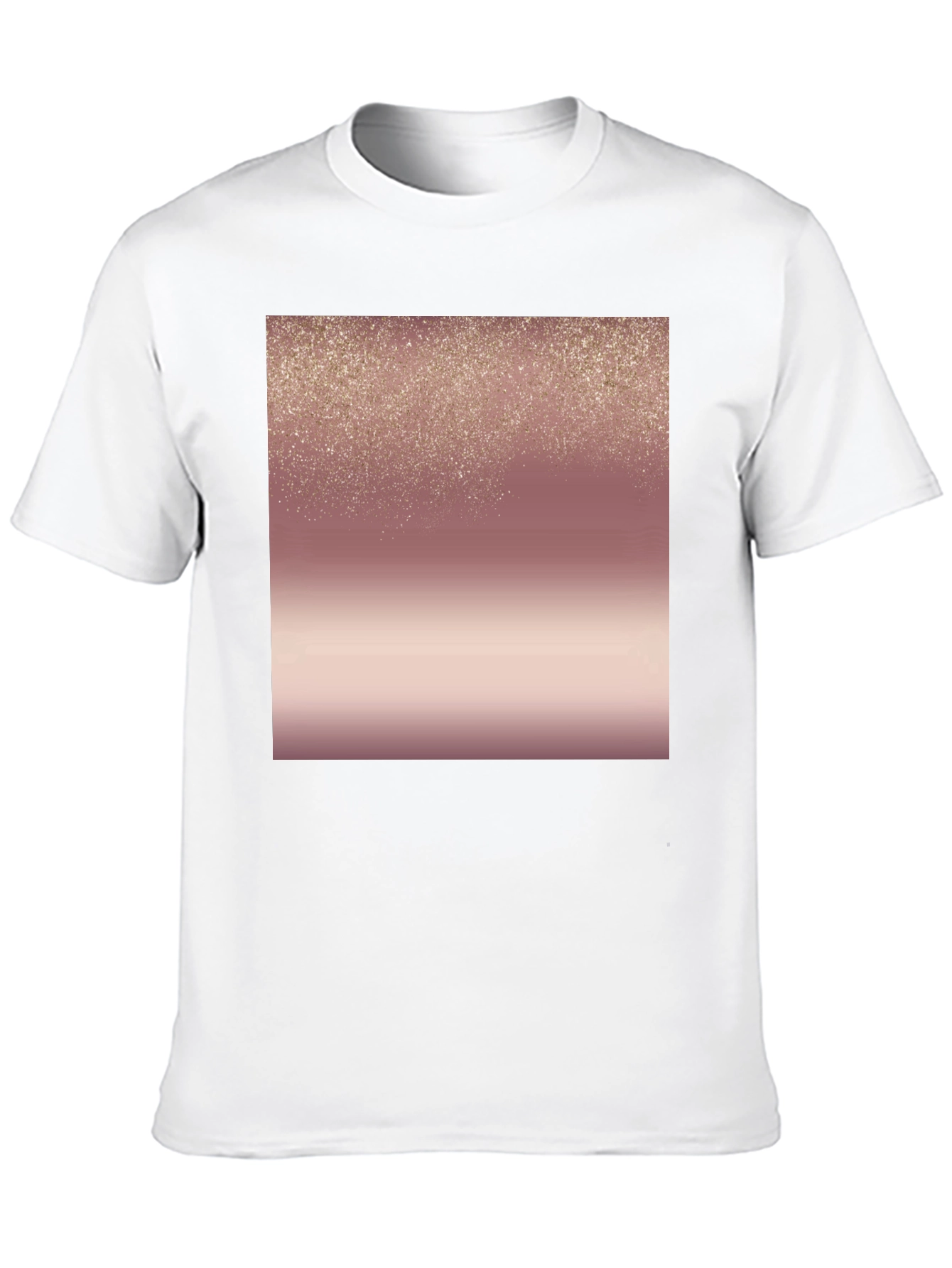 Stylish Black Tee with Rose Gold Gradient Design