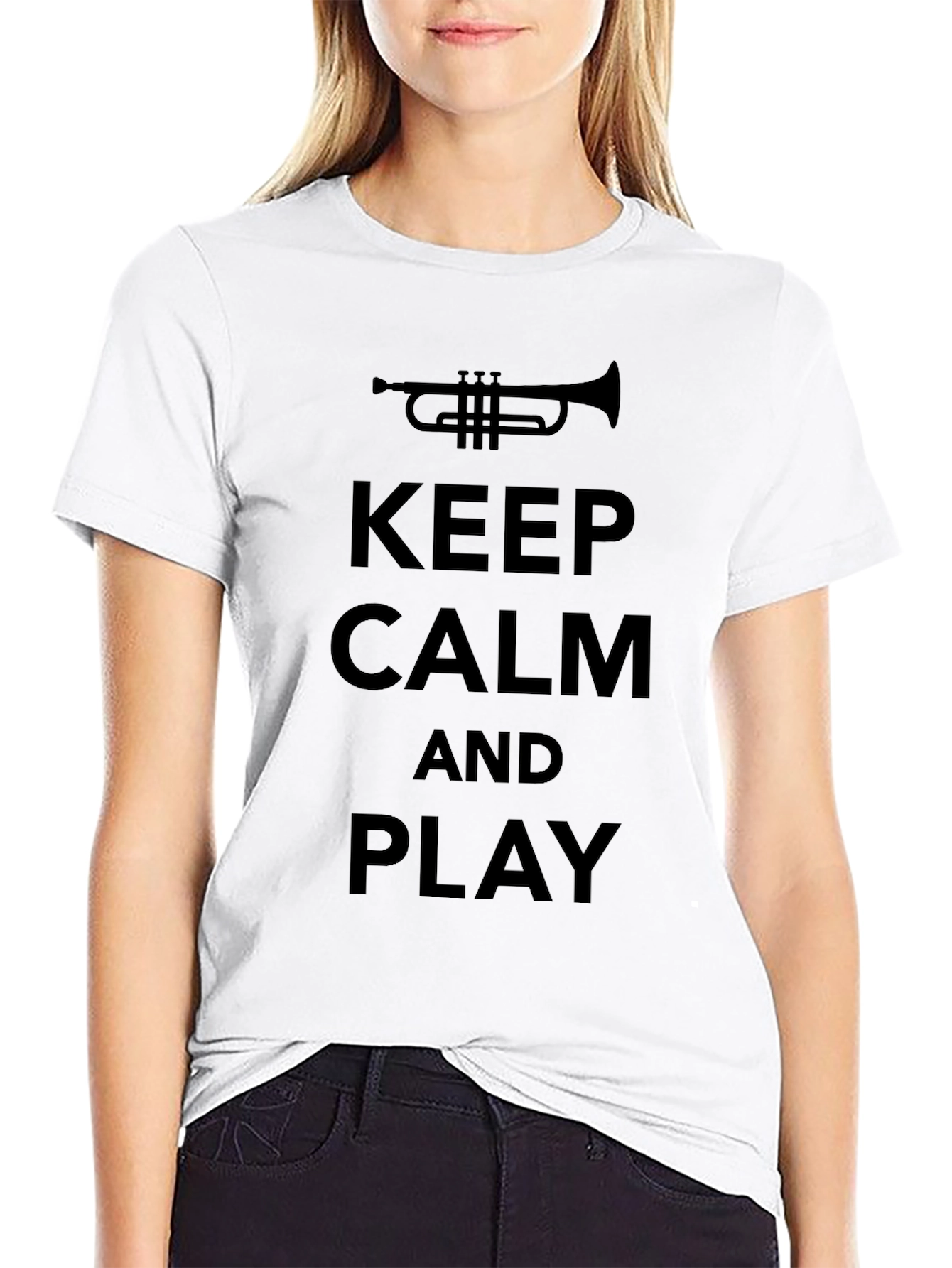 Keep Calm and Play Trumpet T-Shirt - Black