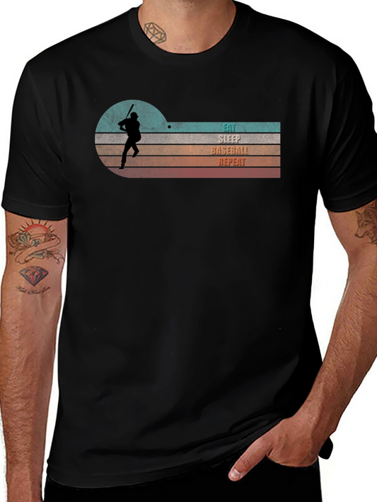 Eat Sleep Baseball Repeat T-Shirt - Vintage Style