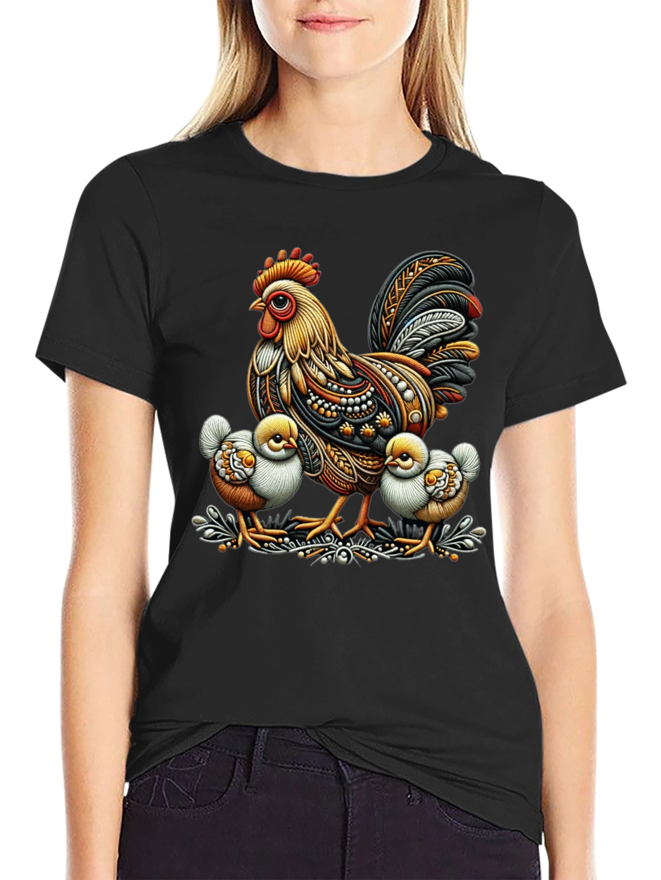 Rooster and Chicks Graphic Tee