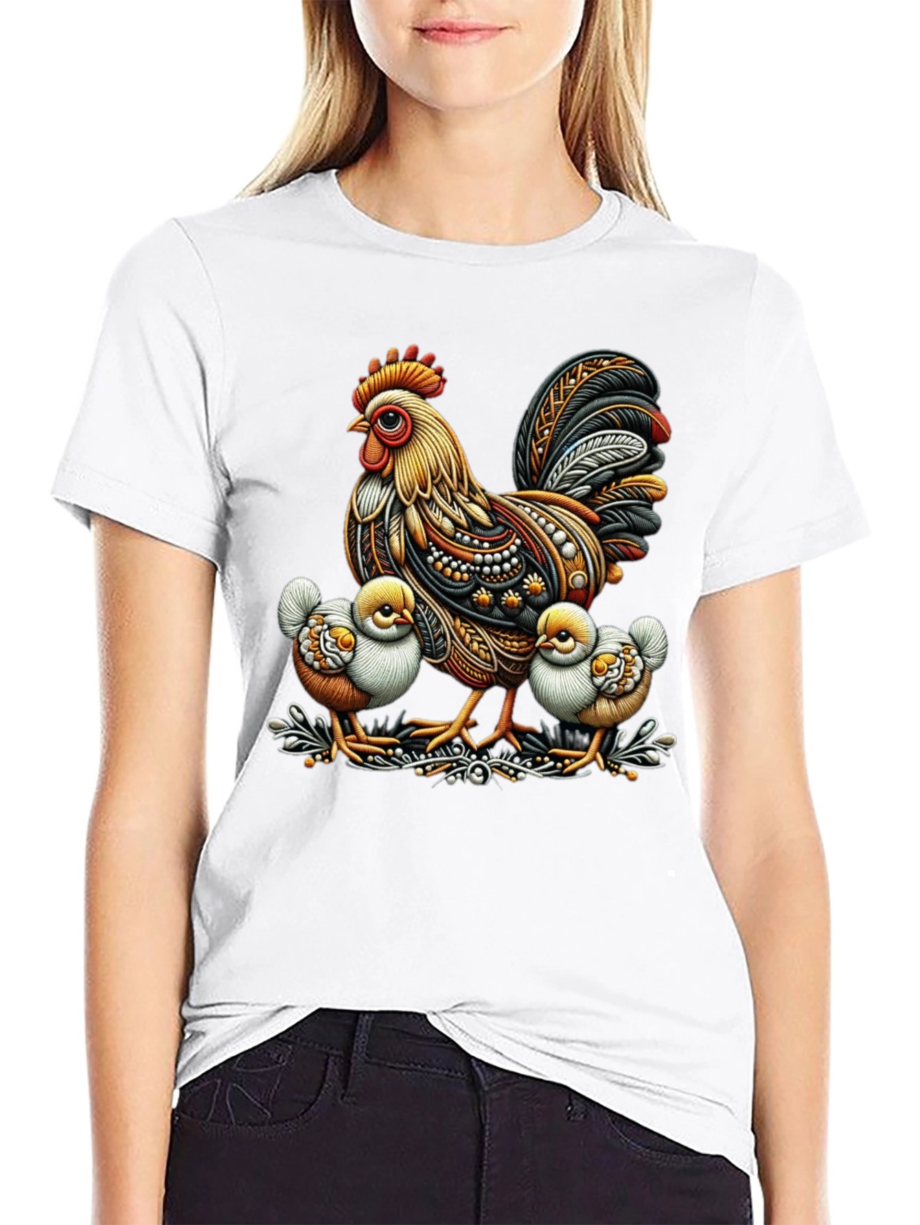 Rooster and Chicks Graphic Tee