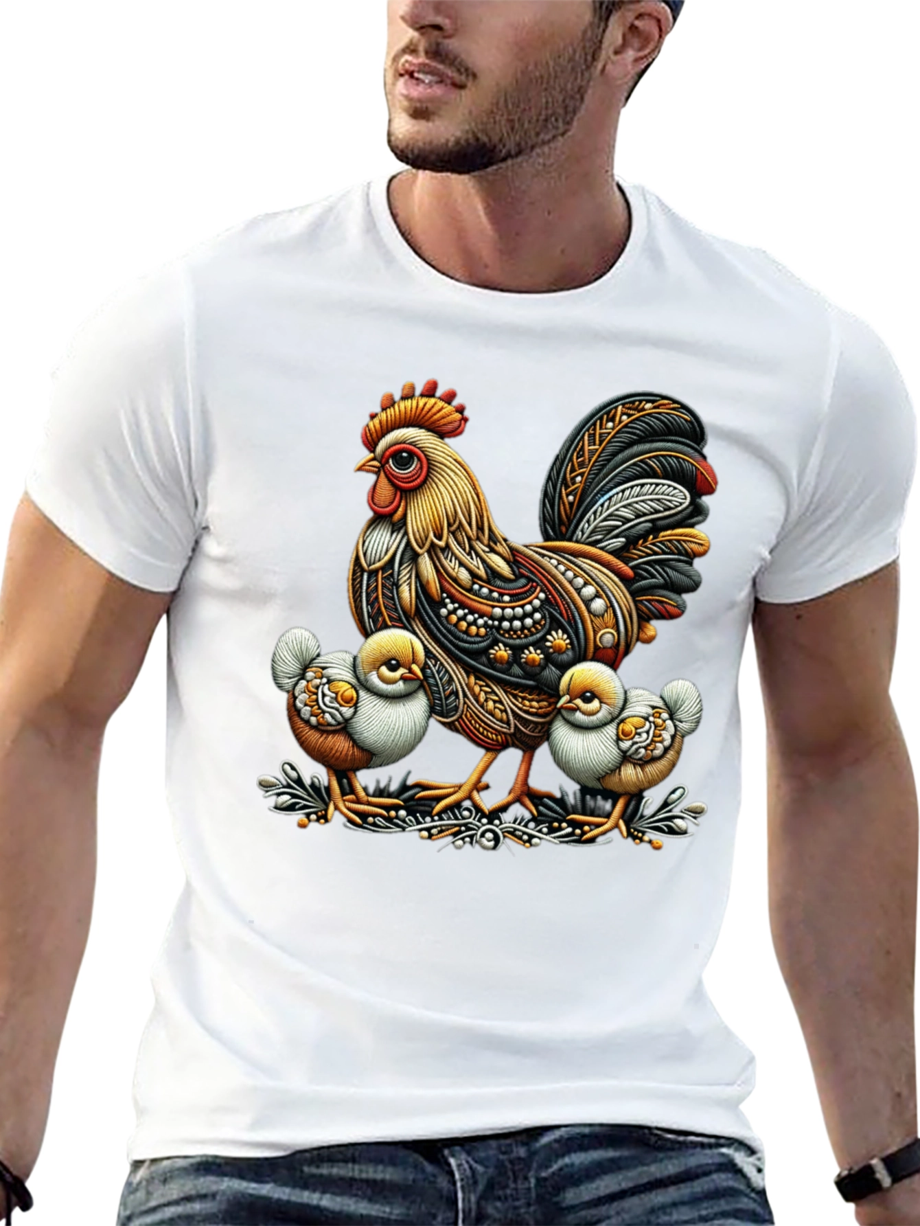 Rooster and Chicks Graphic Tee