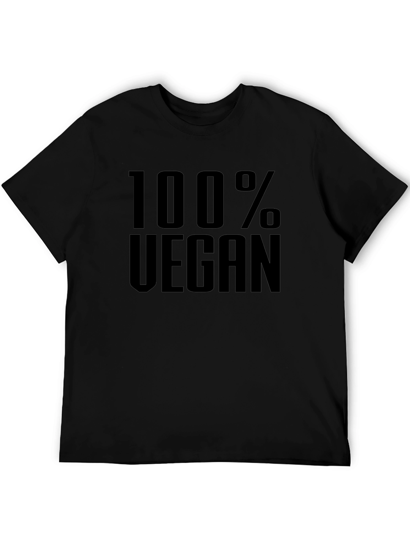 100% Vegan Graphic Tee - Black Cotton T-Shirt
