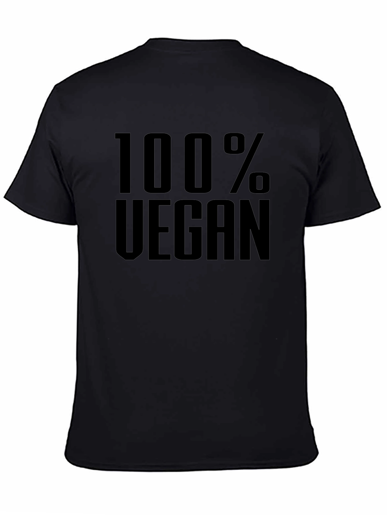 100% Vegan Graphic Tee - Black Cotton T-Shirt