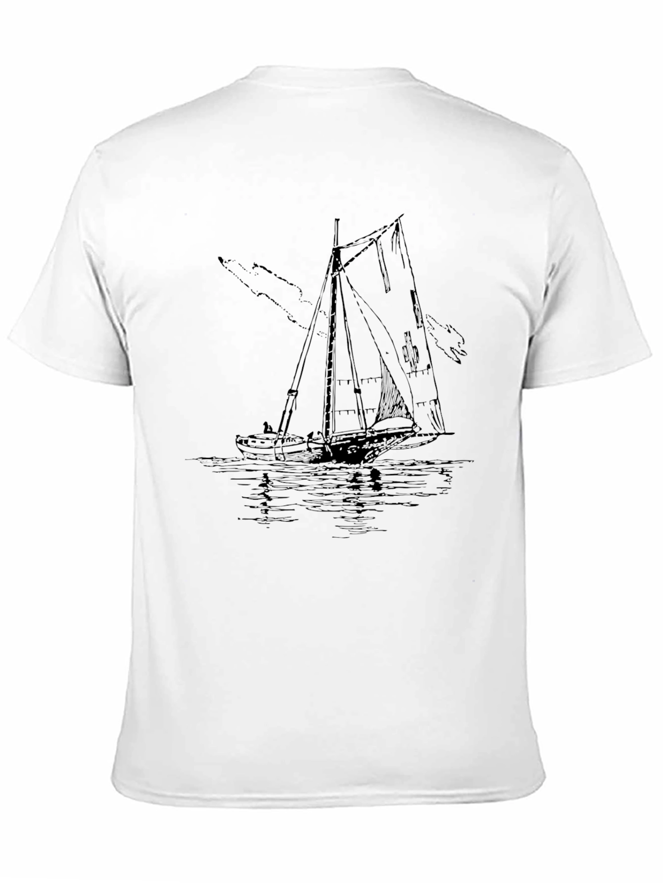 Nautical Sailboat Graphic Tee - Black