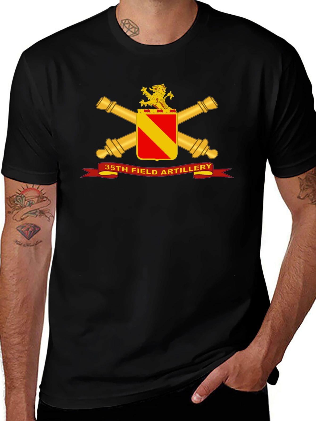 35th Field Artillery Black T-Shirt