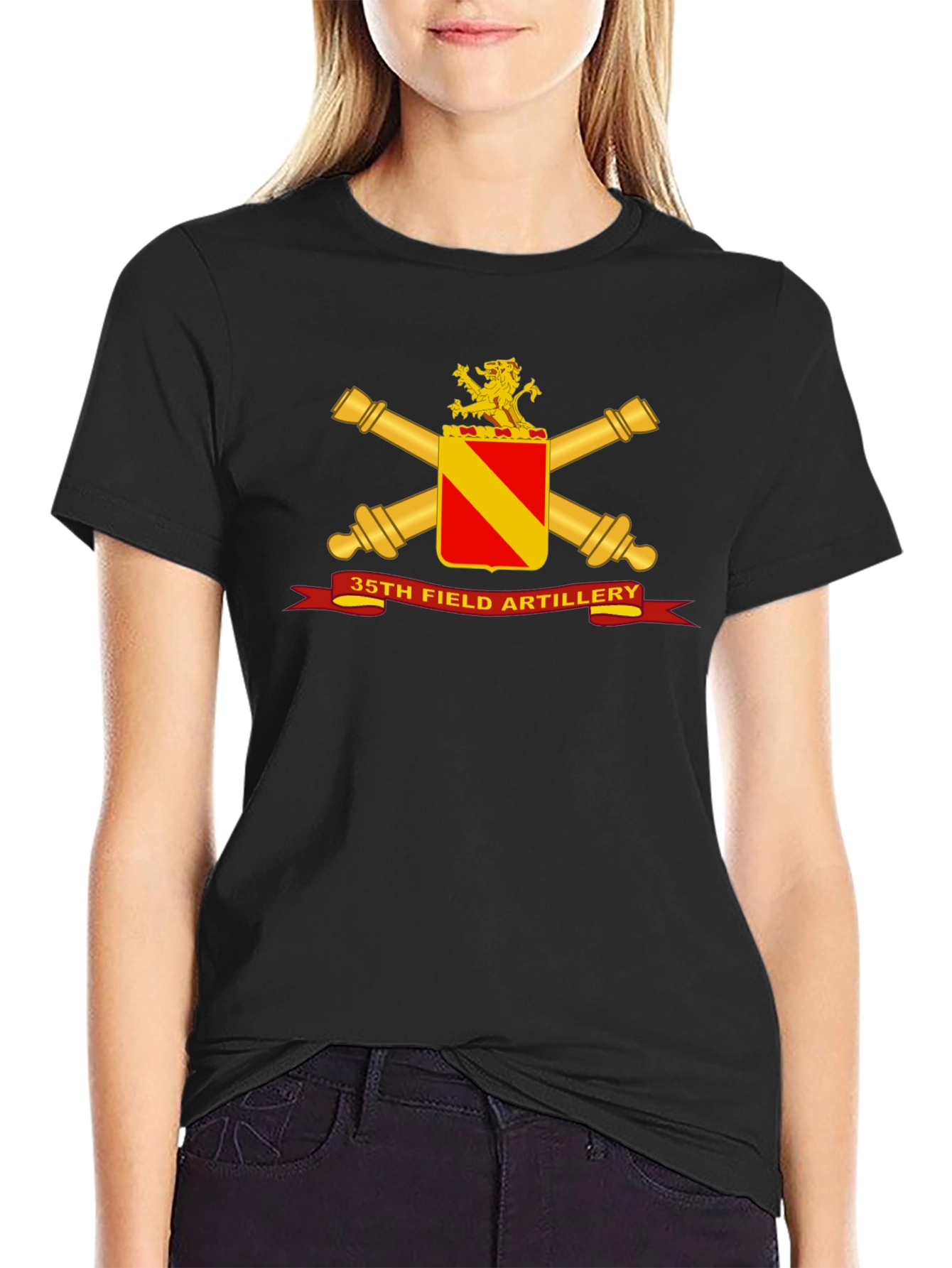 35th Field Artillery Black T-Shirt