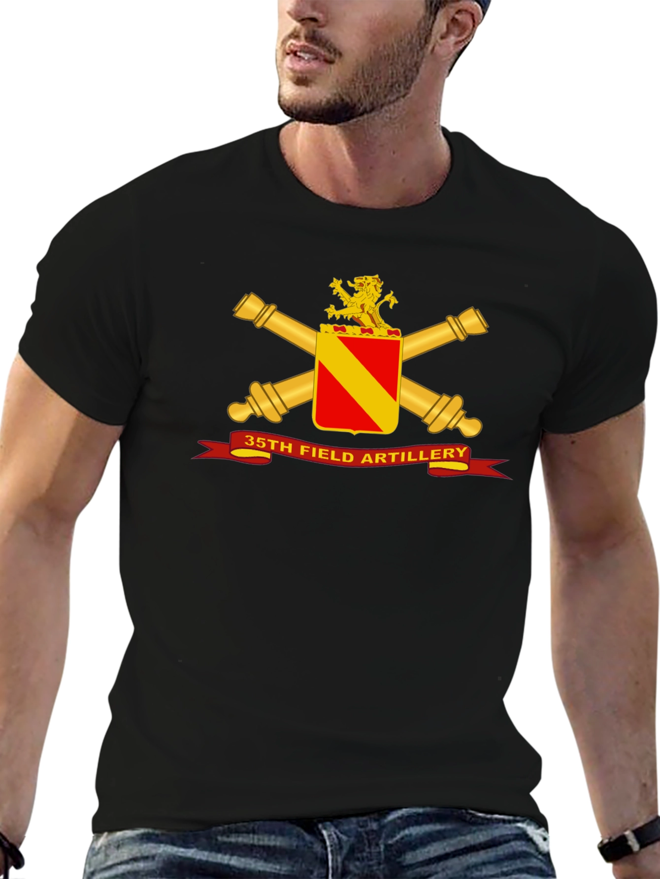 35th Field Artillery Black T-Shirt