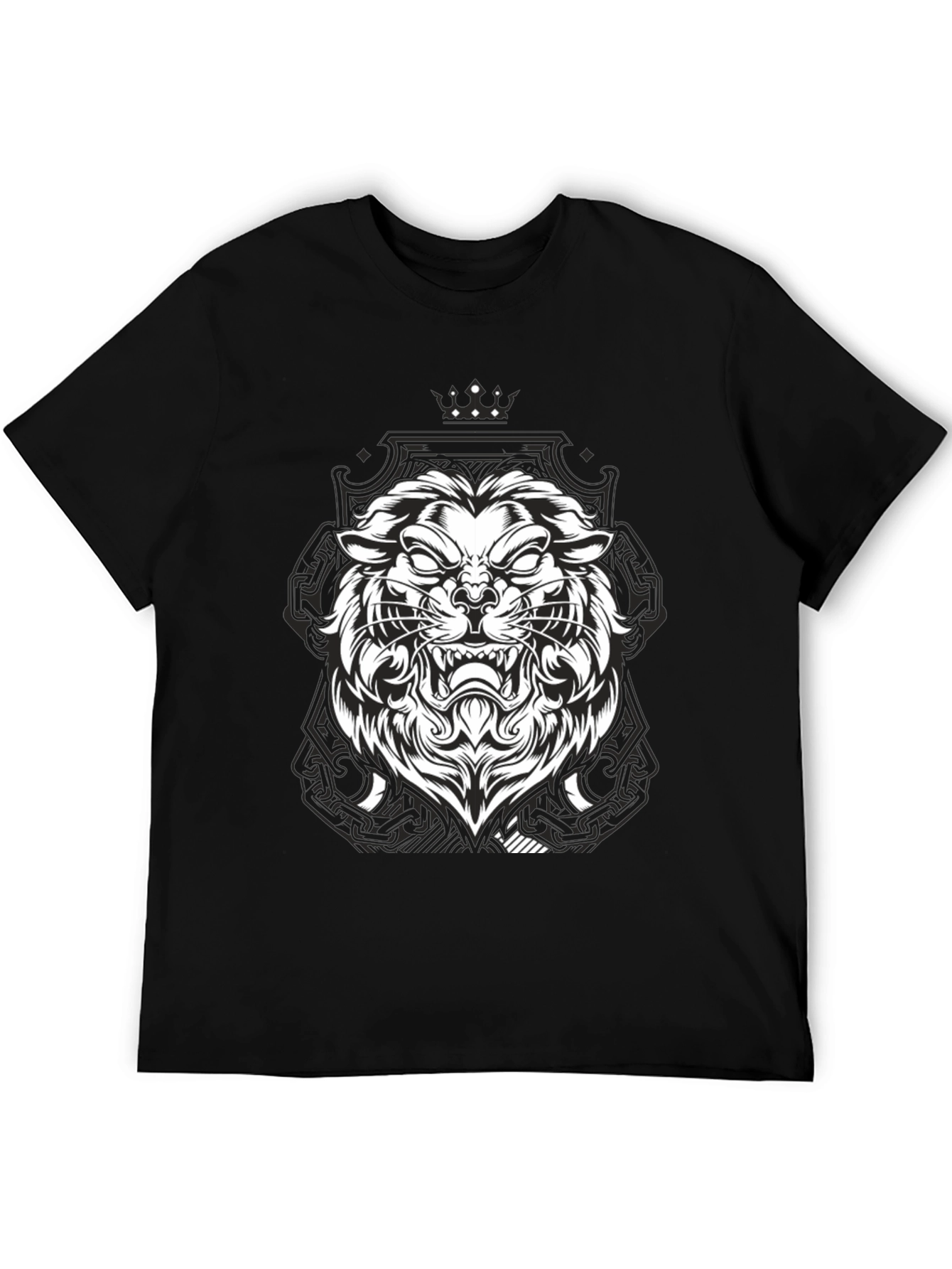 Lion Graphic Black Tee - Fierce Style