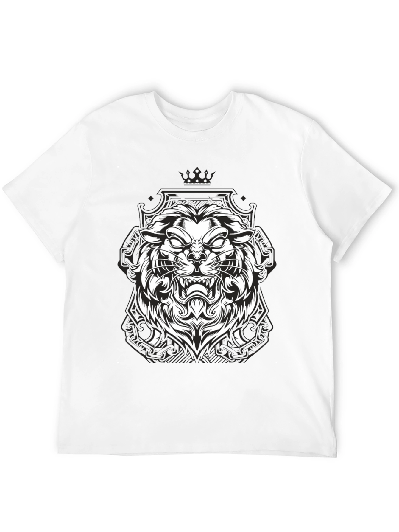 Lion Graphic Black Tee - Fierce Style