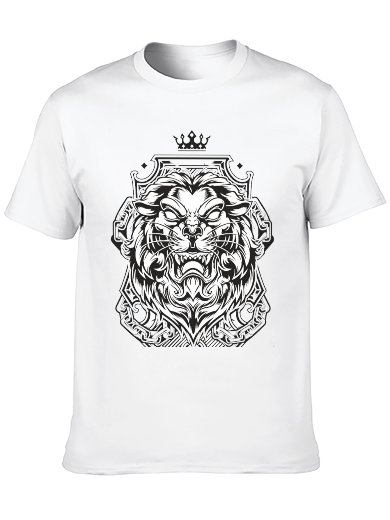 Lion Graphic Black Tee - Fierce Style