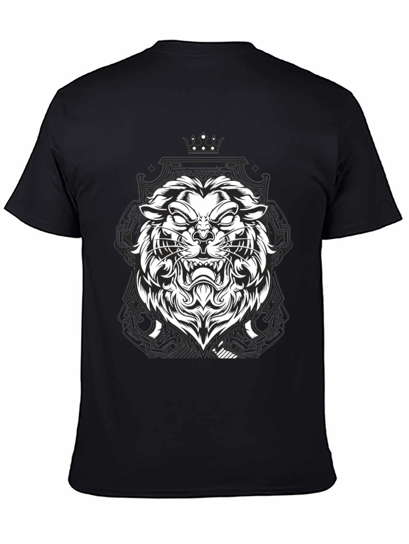 Lion Graphic Black Tee - Fierce Style