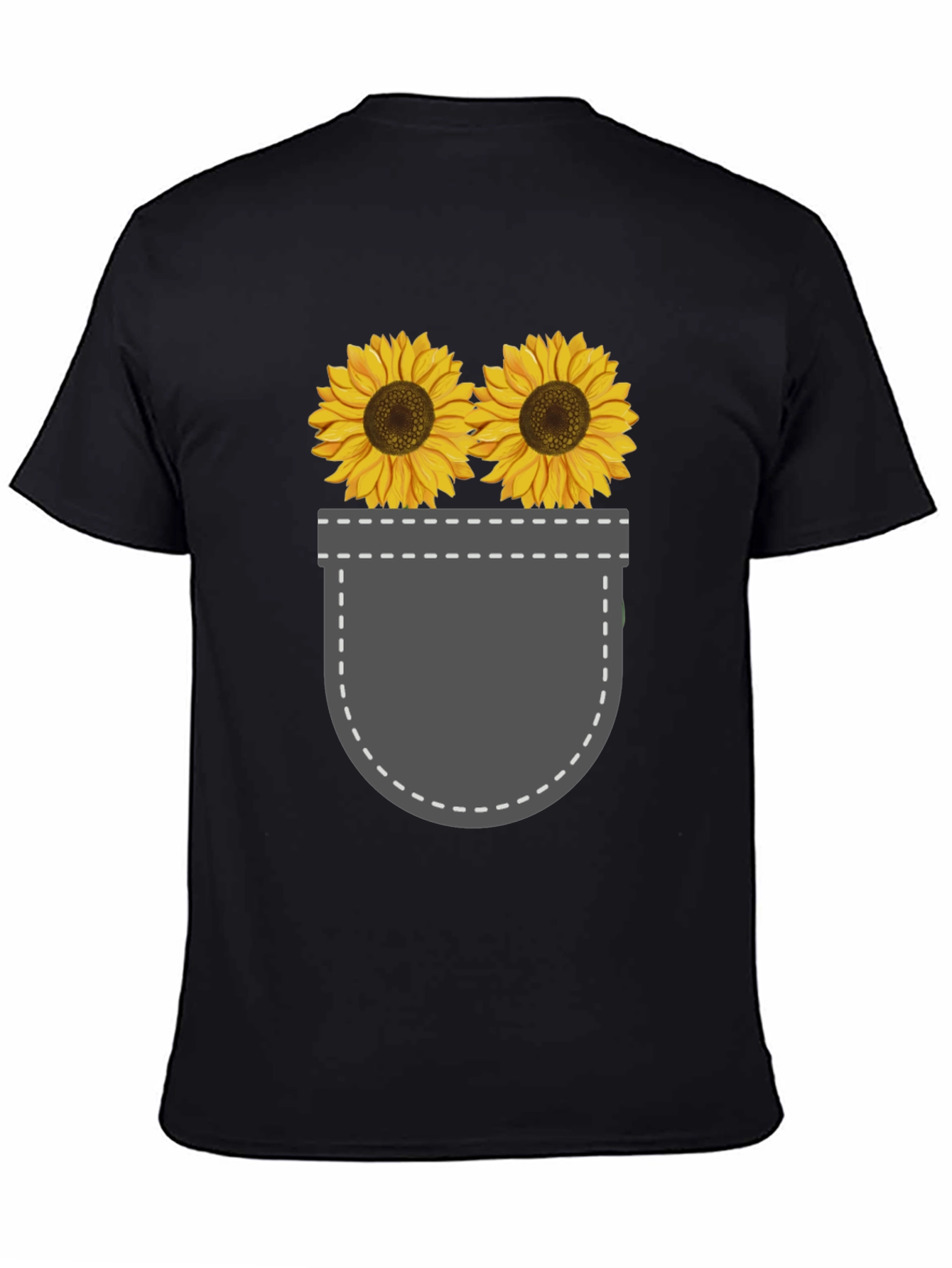 Sunflower Pocket Graphic Tee - Trendy Casual Style