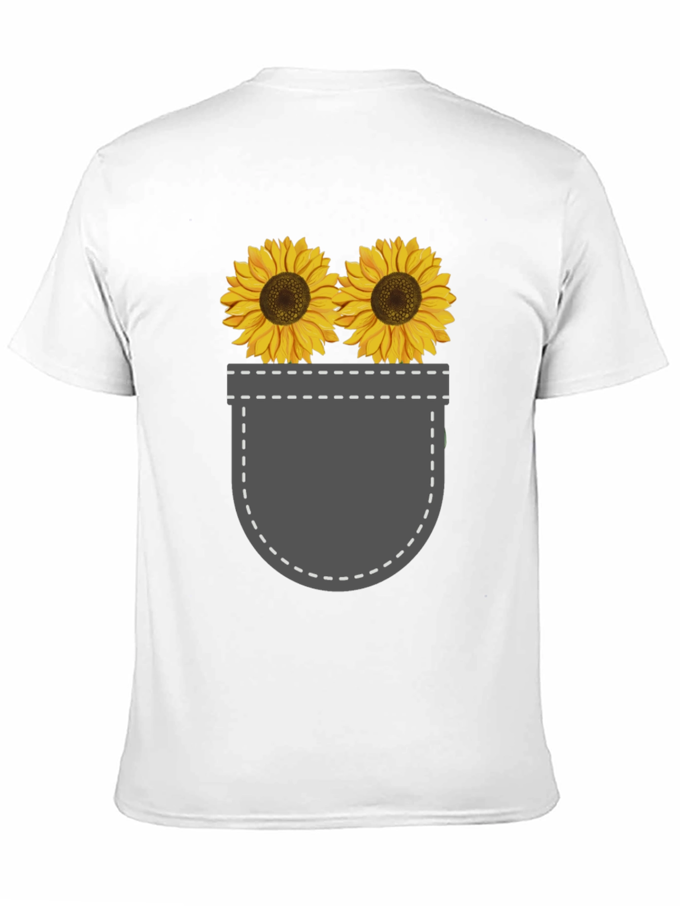 Sunflower Pocket Graphic Tee - Trendy Casual Style