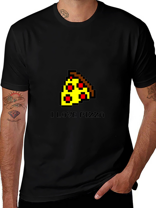 I Love Pizza T-Shirt - Pixel Art Design