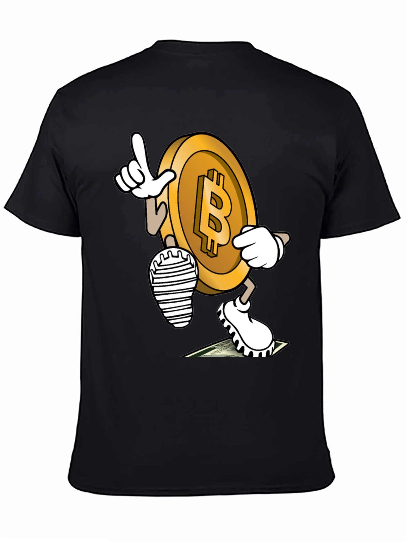 Bitcoin Cartoon Graphic Tee - Crypto Enthusiast Style