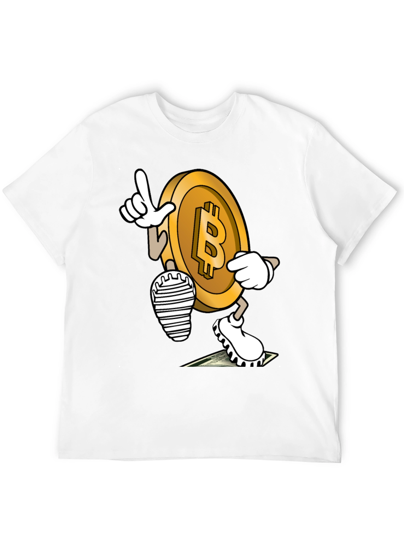 Bitcoin Cartoon Graphic Tee - Crypto Enthusiast Style