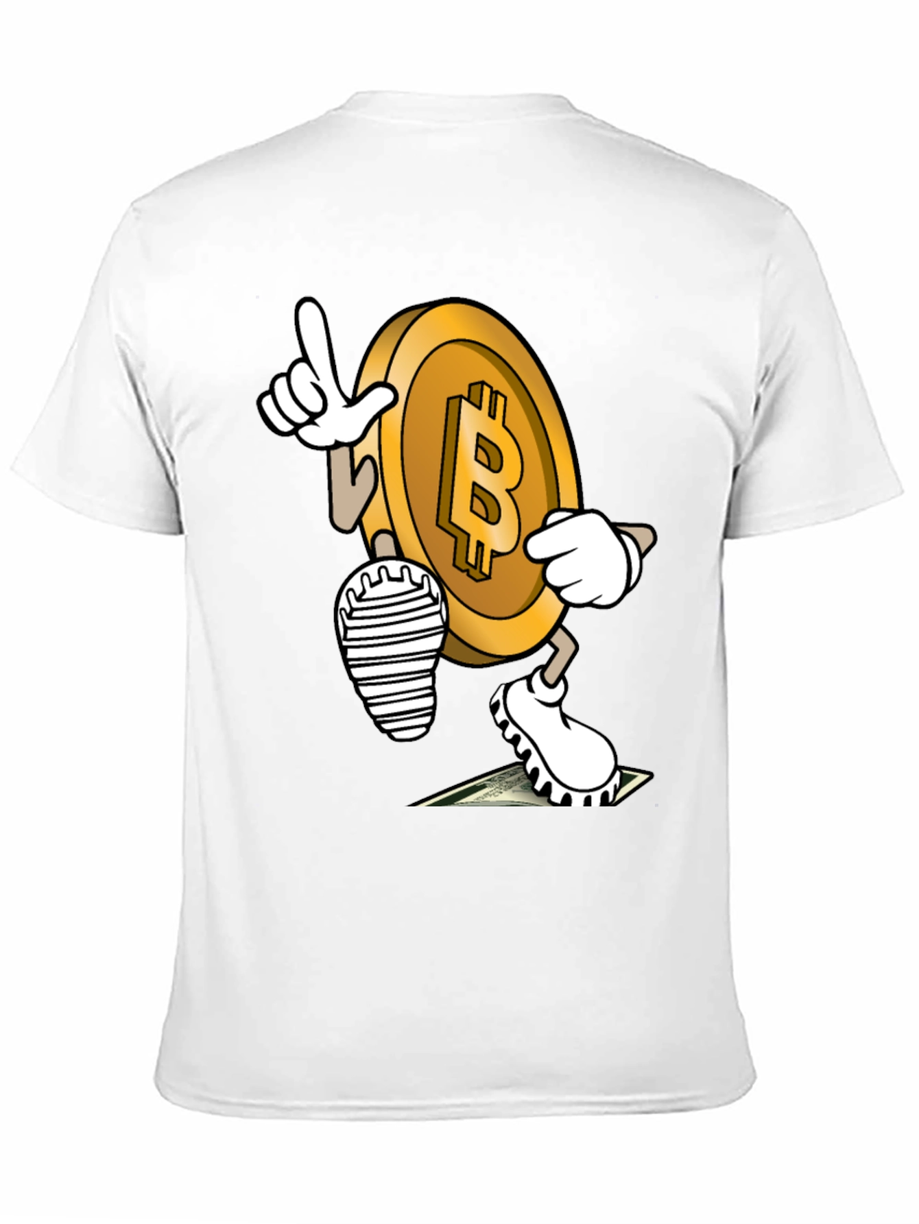 Bitcoin Cartoon Graphic Tee - Crypto Enthusiast Style