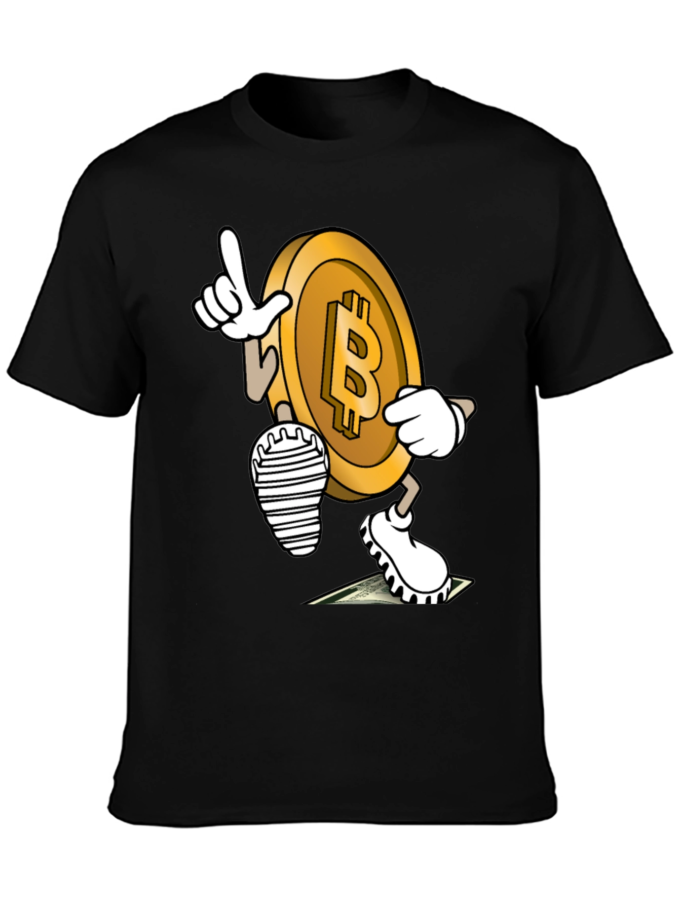 Bitcoin Cartoon Graphic Tee - Crypto Enthusiast Style