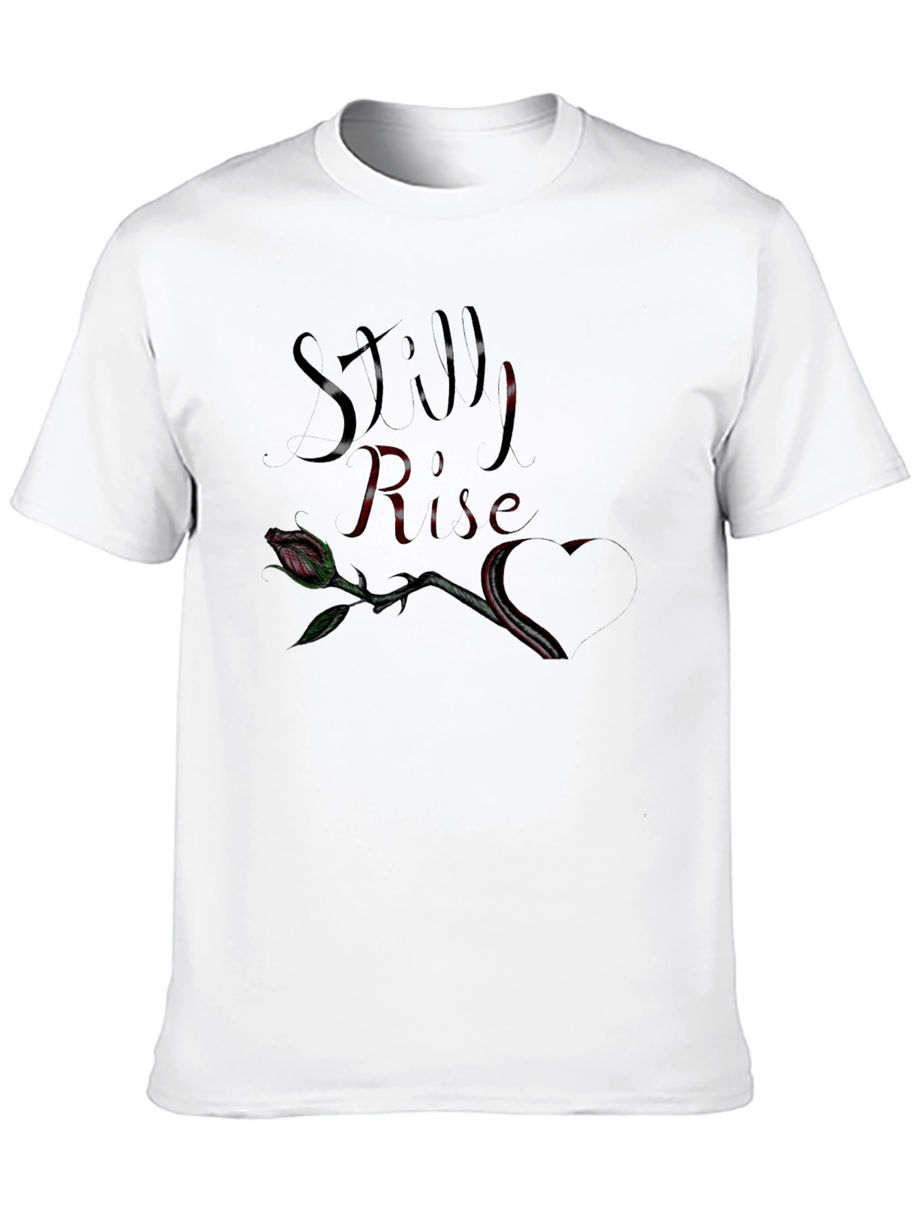 Still Rise Rose Graphic Black T-Shirt