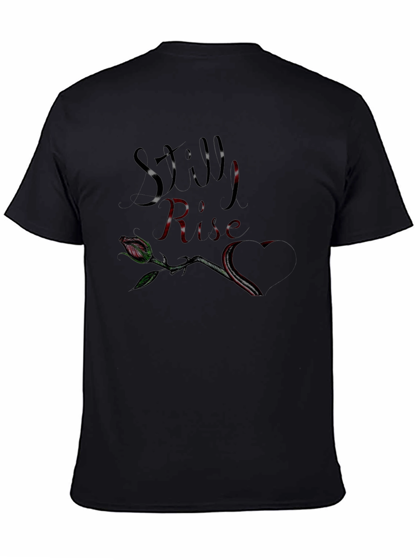 Still Rise Rose Graphic Black T-Shirt