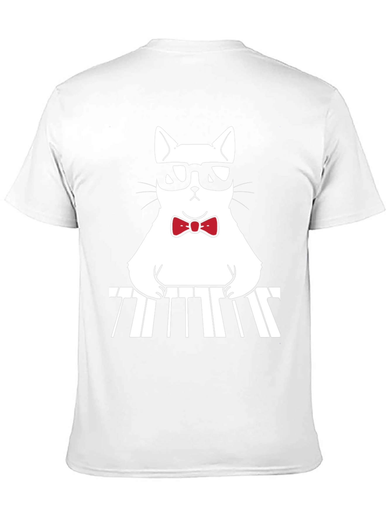 Cool Cat Pianist Graphic Tee - Black