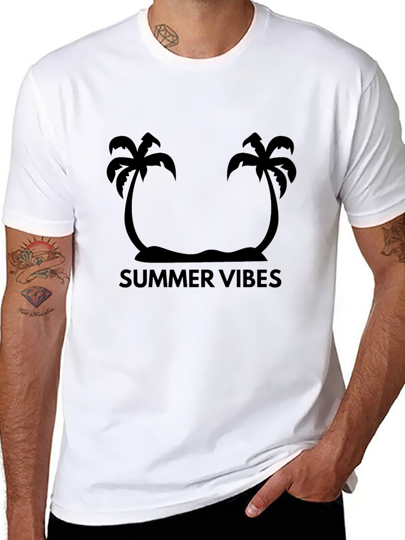 Summer Vibes Black Graphic Tee