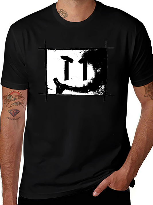 Black T-Shirt with Artistic Graphic Print