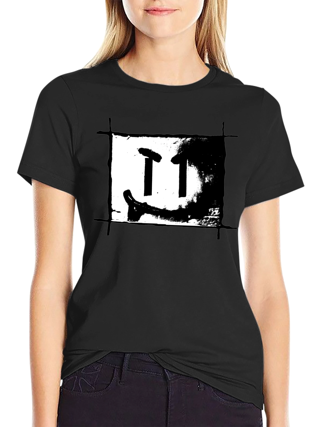 Black T-Shirt with Artistic Graphic Print