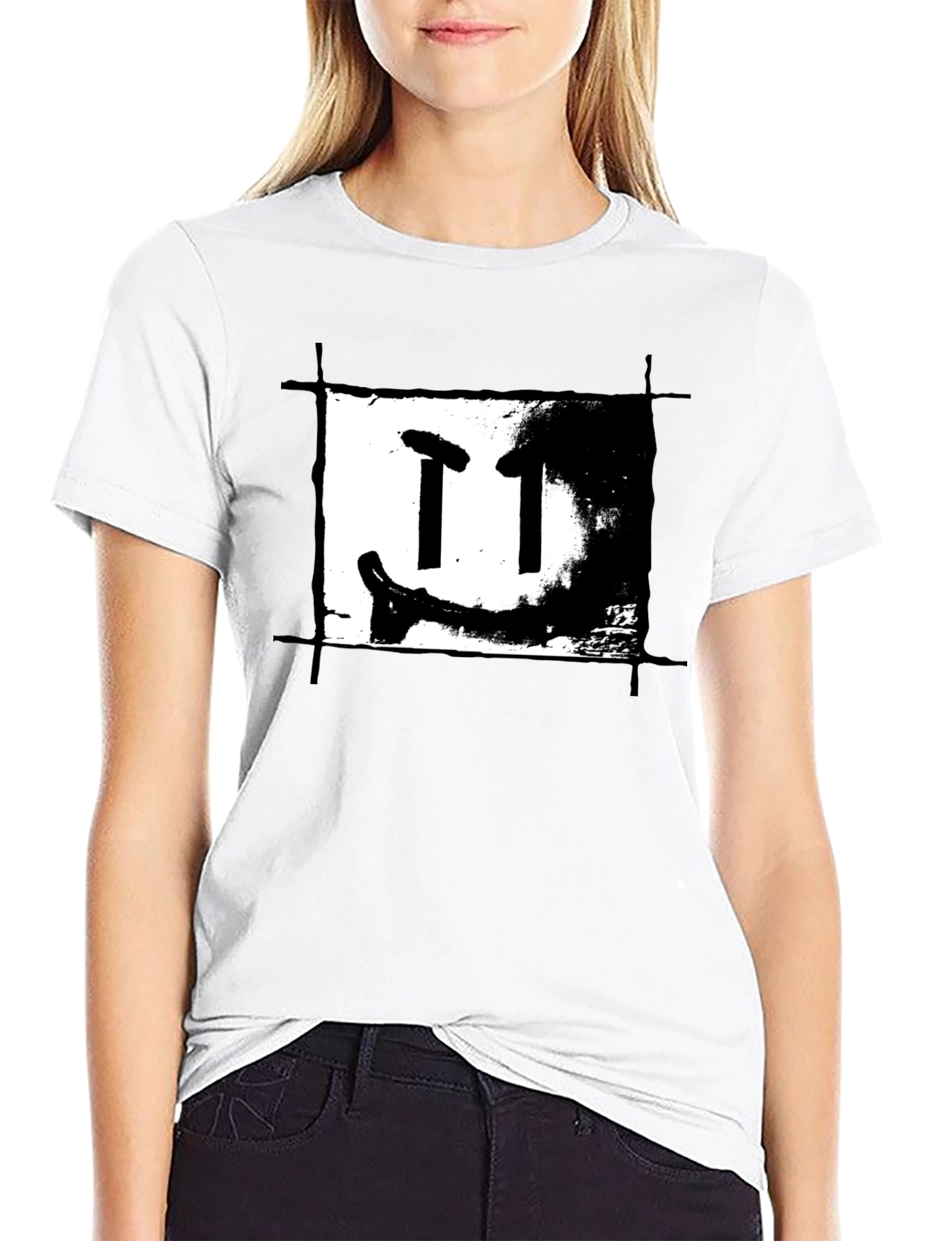 Black T-Shirt with Artistic Graphic Print