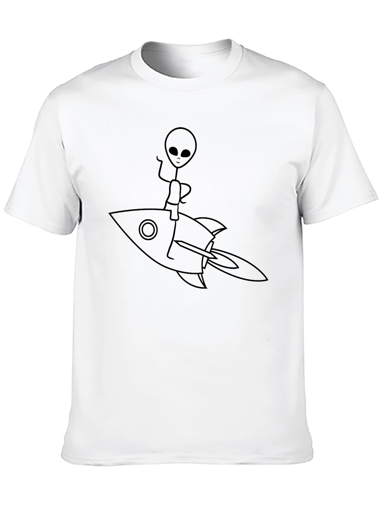 Alien Rocket Ride Black T-Shirt