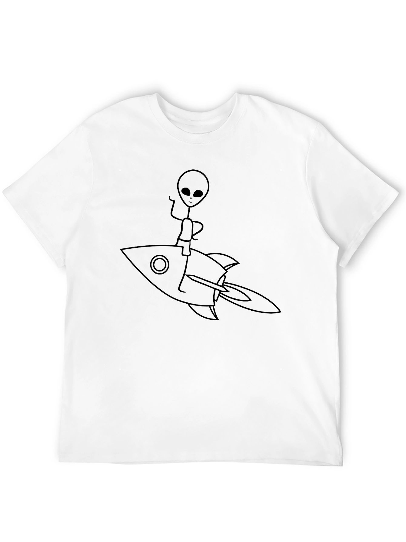 Alien Rocket Ride Black T-Shirt