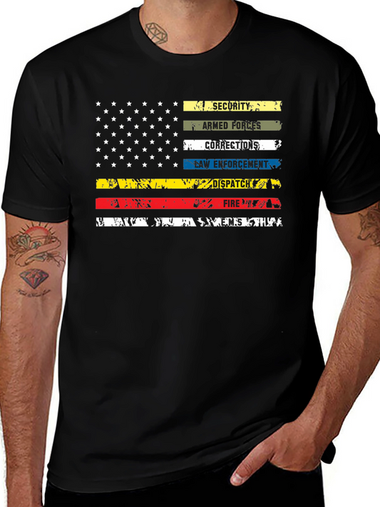 American Thin Line Distressed Graphic T-Shirt