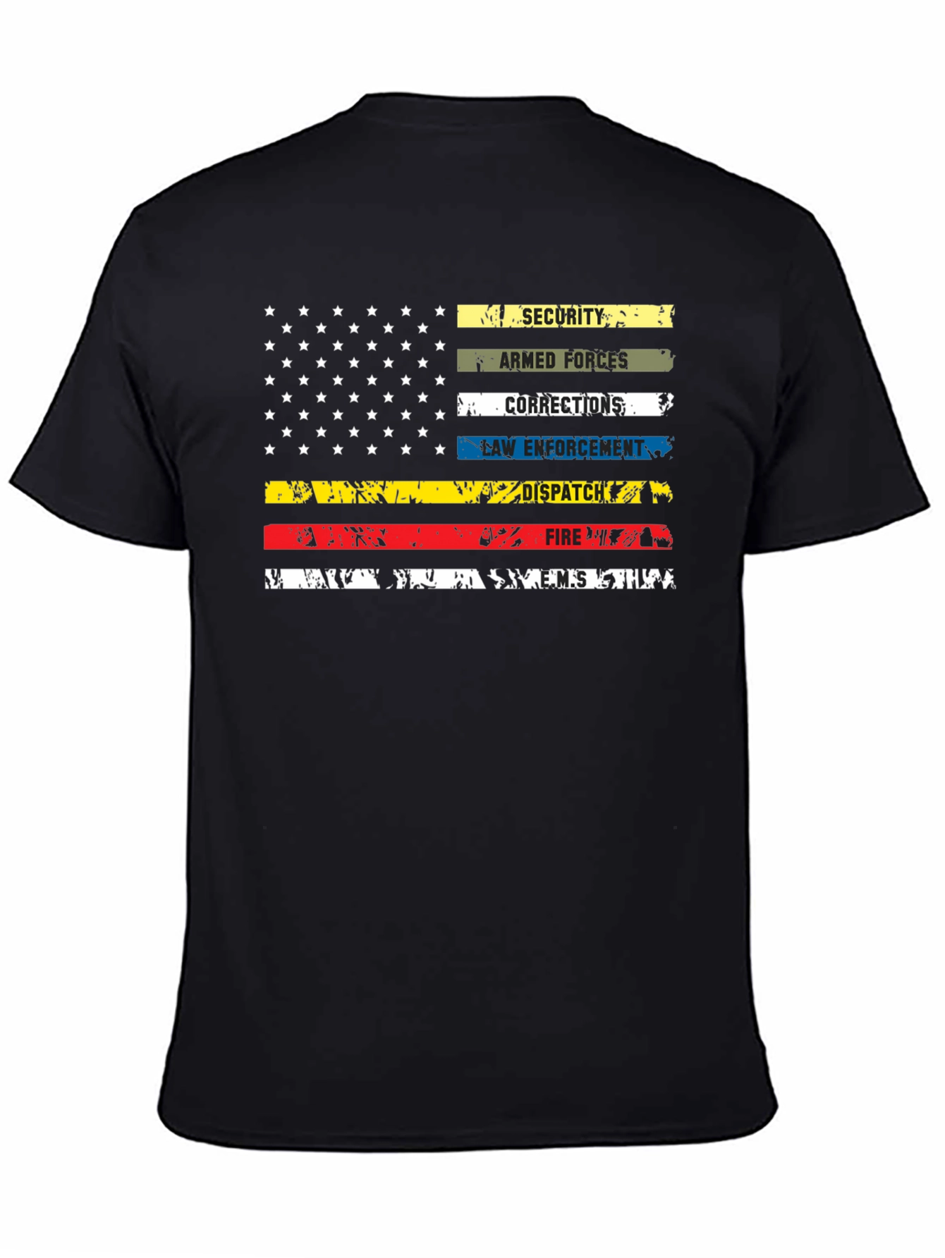 American Thin Line Distressed Graphic T-Shirt
