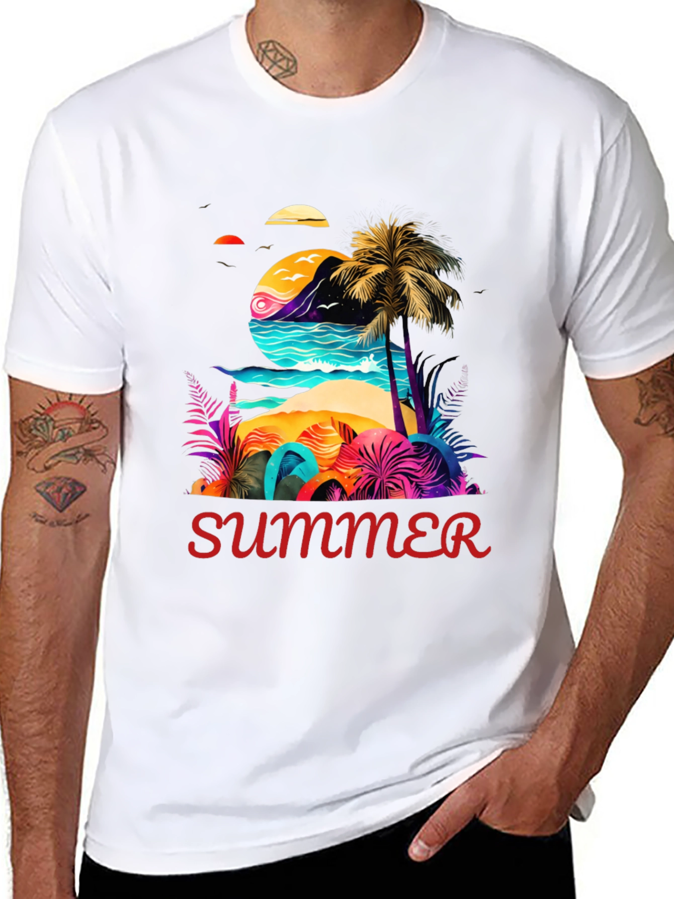 Summer Beach T-Shirt - Tropical Design